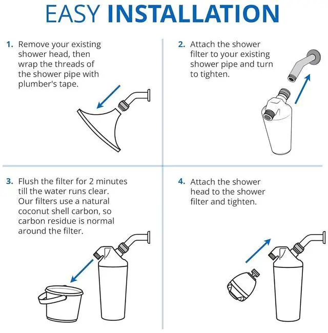 Alt view image 4 of 5 - Aquasana Shower Filter | Dermatologist-recommended for softer, healthier skin & hair | Proven to reduce 90% of chlorine for 6 months | High pressure | Includes shower head | AQ-4100