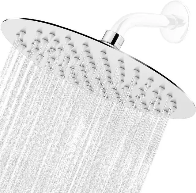 Main image of Midanya Round Rainfall Shower Head High Pressure Stainless Steel Waterfall Large Rain Shower Head Ultra Thin Design,Polish Chrome 8 Inch