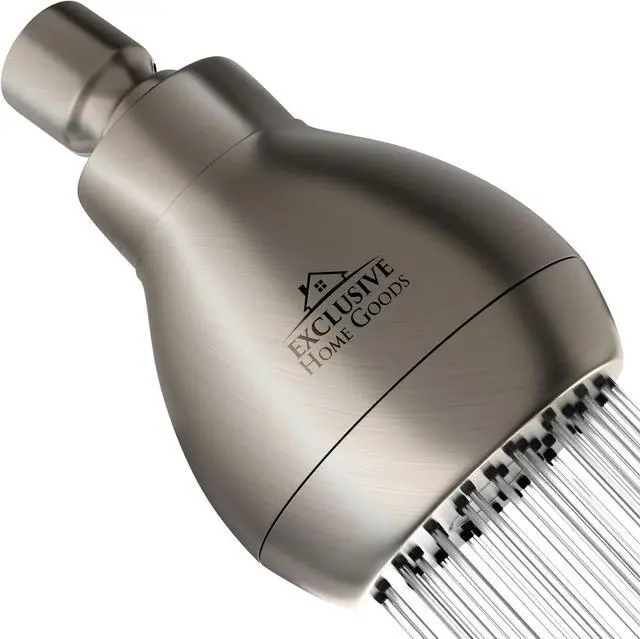 Main image of High Pressure Shower Head - Brushed Nickel - Powerful Deluxe Bathroom Showerhead with Strong Spray Stream and Small Silicone Nozzles - Universal Fit Works with High and Low Water Flow Showers-2.5 GPM