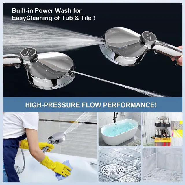 Alt view image 7 of 7 - Filtered Shower Head with Handheld, High Pressure 10 Spray Mode Showerhead, Water Softener Filters Beads for Hard Water - Remove Impurity, with brackets and hoses, Chrome