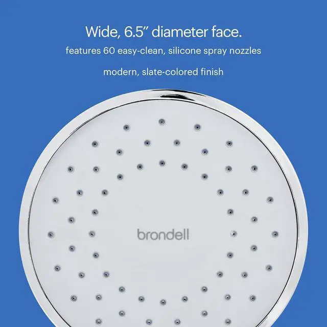 Alt view image 5 of 7 - VivaSpring Filtered Shower Head FSH25-CG | Chrome Finish with Slate face and Wide Rain Spray | for softer skin and hair | 6 month filter FF-15 | Certified Filtration
