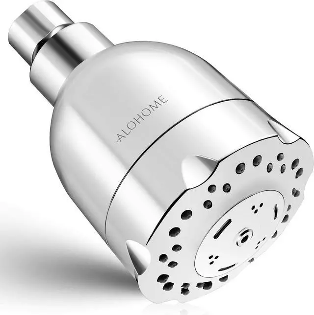 Main image of High Pressure Boosting Shower Head, ALOHOME 6 Powerful Spray Settings - Perfect for Low Water Pressure Homes, 3.6" Luxury Modern Chrome Finished Shower Head with 360° Adjustable Brass Ball Joint