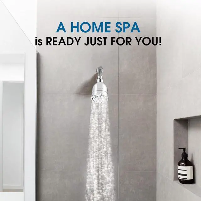 Alt view image 5 of 7 - High Pressure Boosting Shower Head, ALOHOME 6 Powerful Spray Settings - Perfect for Low Water Pressure Homes, 3.6" Luxury Modern Chrome Finished Shower Head with 360° Adjustable Brass Ball Joint