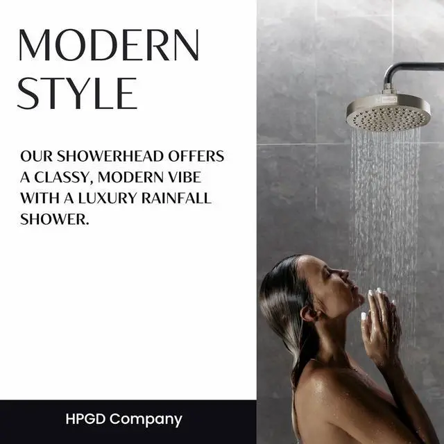 Alt view image 7 of 7 - Shower Head - High Pressure Rain, 6-Inch Round, Luxury Nickel Finish, Universal Shower Head Replacement, Premium Quality Anti-Clogging Nozzles, Tool-Free Minute Installation (Brushed NIckel)