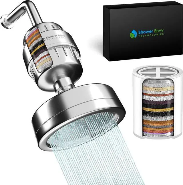 Main image of 5.0 Filtered Shower Head  15-Stage Water Softener with Vitamin C & E for Healthy Skin & Hair  High Pressure, Hard Water Purifier  Cartridge Included