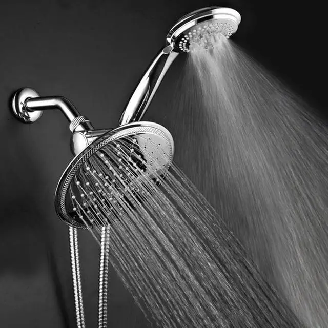 Alt view image 2 of 7 - Dream Spa 3-way 8-Setting Rainfall Shower Head and Handheld Shower Combo (Chrome). Use Luxury 7-inch Rain Showerhead or 7-Function Hand Shower for Ultimate Spa Experience!