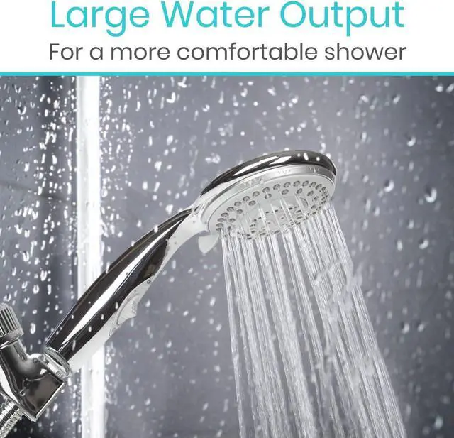 Alt view image 6 of 7 - Hand Held Shower Head with Long Hose - Detachable 2 in 1 Universal High Pressure Handheld Adapter - Chrome Finish with Large Waterfall Rainfall (?Chrome)