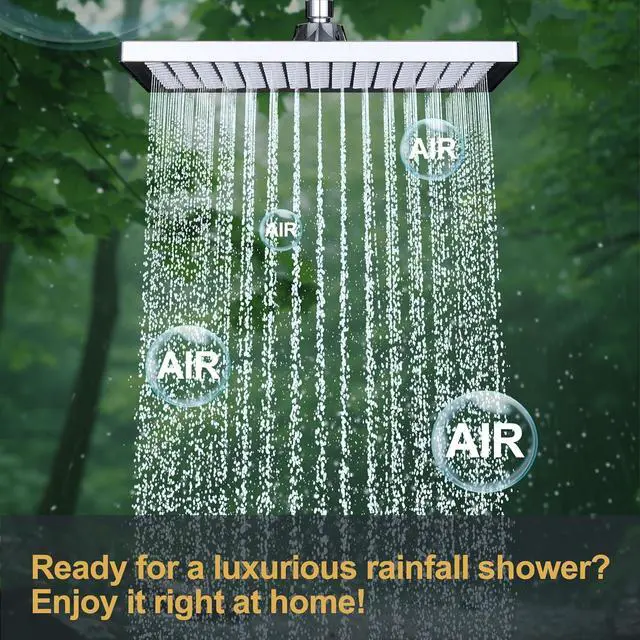 Alt view image 3 of 7 - Cobbe Rainfall Shower Head for Bathroom, 11.8 Inch Large Rectangular with Adjustable Stainless Steel 11 Inch Extension Arm - Premium Quality Luxury Experience, 1-Min No Tools Installation, Chrome