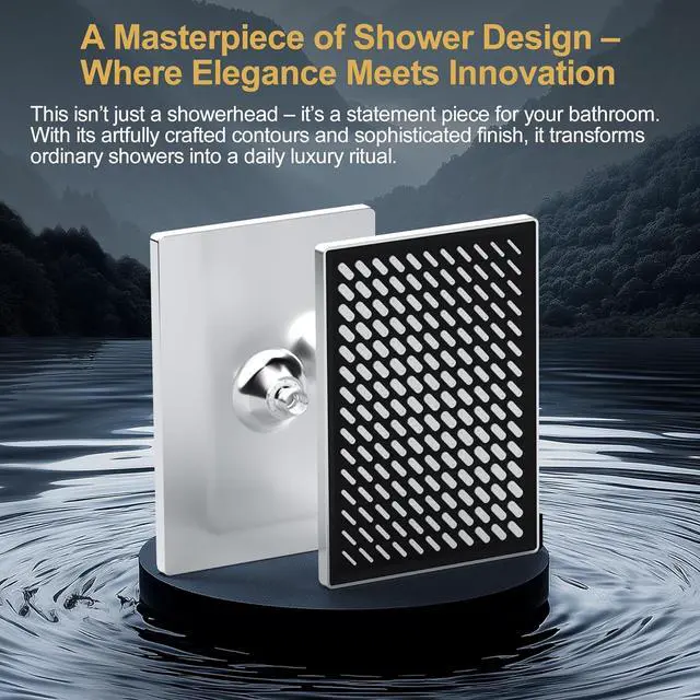 Alt view image 4 of 7 - Cobbe Rainfall Shower Head for Bathroom, 11.8 Inch Large Rectangular with Adjustable Stainless Steel 11 Inch Extension Arm - Premium Quality Luxury Experience, 1-Min No Tools Installation, Chrome