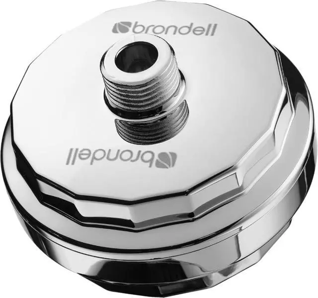 Main image of Brondell Shower Filter VivaSpring, Compact Polished Chrome High Output, 100% High-Purity KDF Filtration, With FF-30 Filter Cartridge, Filtered Shower Water for Healthier Skin & Hair