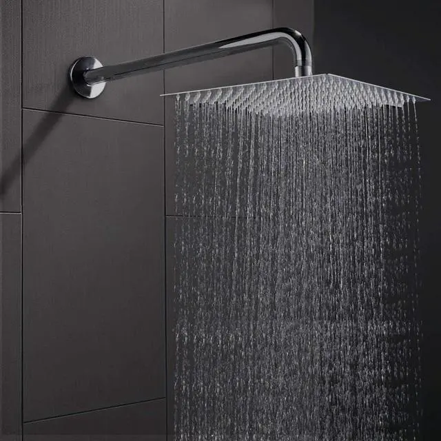 Alt view image 2 of 6 - HarJue 12 Inch Rain Shower Head With 15 Inch Extension Arm, Stainless Steel Large Rainfall, Luxury Square-Waterfall Full Body Coverage-Easy to Install (Chrome)