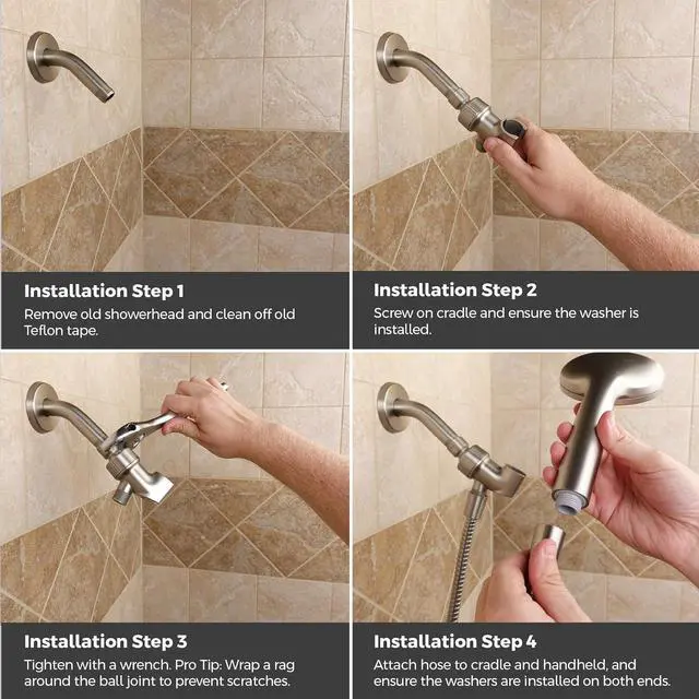 Alt view image 5 of 7 - HydroFuse Handheld Shower Head Hose Included 6-Function 2.5 GPM Spot Defense Matte Black Finish 016HF01SDB