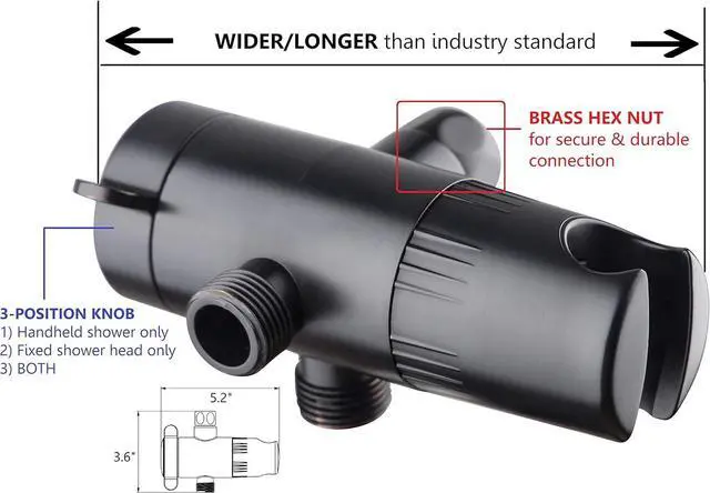 Alt view image 5 of 7 - Anti-Clog High Pressure Large Oil Rubbed Bronze Dual Shower Head 5-inch 5-Settings Shower Head with Handheld Spray Combo + 5 Foot Stainless Steel Shower Hose w/ BRASS connectors