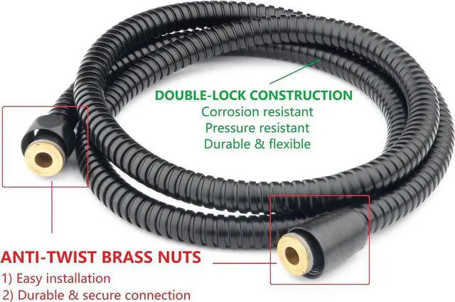 Alt view image 6 of 7 - Anti-Clog High Pressure Large Oil Rubbed Bronze Dual Shower Head 5-inch 5-Settings Shower Head with Handheld Spray Combo + 5 Foot Stainless Steel Shower Hose w/ BRASS connectors