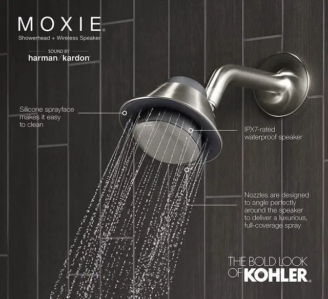 Alt view image 3 of 7 - MOXIE® 2.5GPM SHOWERHEAD/BLUETOOTH