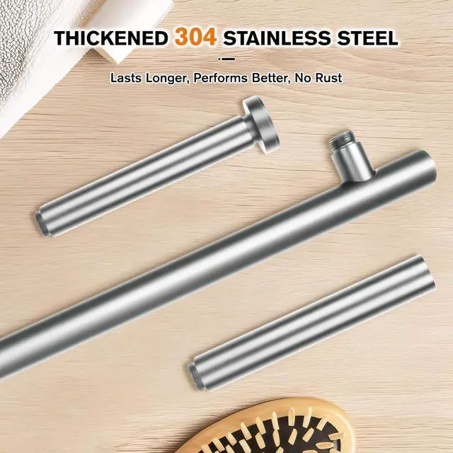 Alt view image 3 of 7 - Dual Shower Head for Couples, High Pressure Double Shower Heads for Two People Rod, Two Showerhead System with 3 Spray Settings Fit 2 Person Bathroom, Birthday Gifts for Women Men (Chrome)