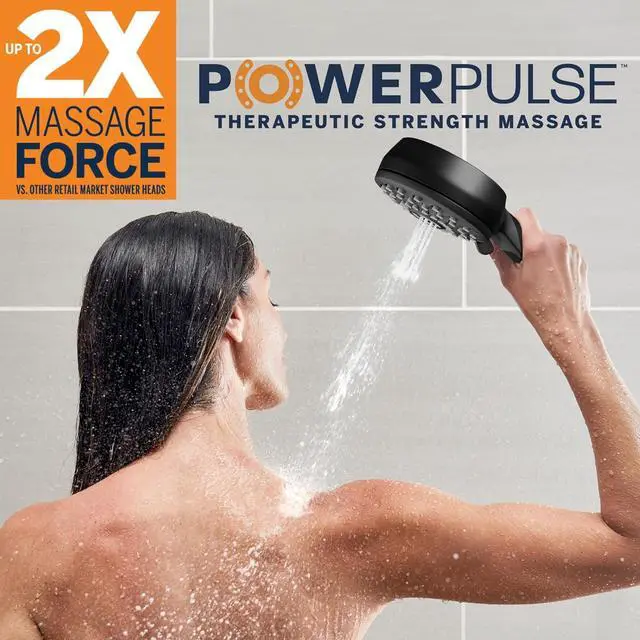 Alt view image 5 of 7 - Waterpik One-Touch Dual 2-in-1 Shower System With Rain Shower Head and 7-Mode Hand Held Shower Head, Matte Black XPB-135E-765ME