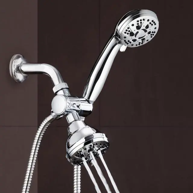 Alt view image 7 of 7 - AquaDance Total Chrome High Pressure 3-way 48-setting Rain  Handheld Shower Head Combo  Angle Adjustable, Anti-Clog Jets, Tool-Free Installation - USA Standard Certified  Top U.S. Brand