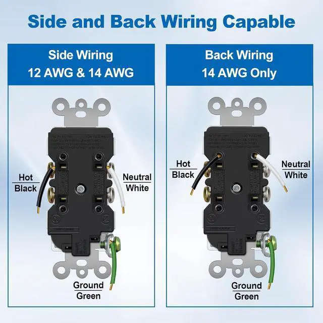Alt view image 6 of 7 - BESTTEN 30 Pack 15 Amp Decorator Wall Outlet, 15A Standard Electrical TR (Tamper Resistant) Receptacle, Screwless Wall Plate Included, Commercial and Residential Use, UL Listed, White