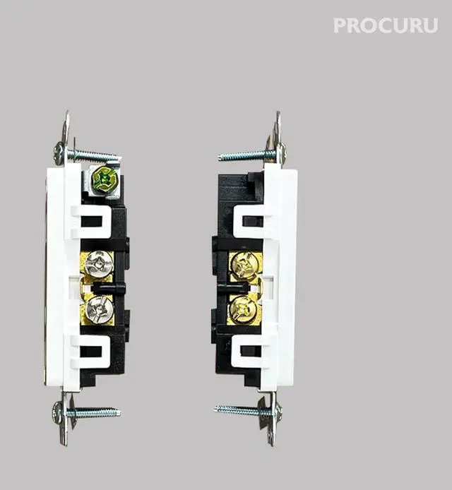 Alt view image 3 of 4 - [40-Pack] PROCURU 15 Amp Decorator Wall Outlet Receptacle, Tamper Resistant, Includes Wall Plate Covers, 125V, White, UL Certified