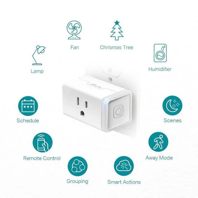 Alt view image 3 of 7 - Kasa Smart Plug HS103P4, Smart Home Wi-Fi Outlet Works with Alexa, Echo, Google Home & IFTTT, No Hub Required, Remote Control, 15 Amp, UL Certified, 4-Pack, White