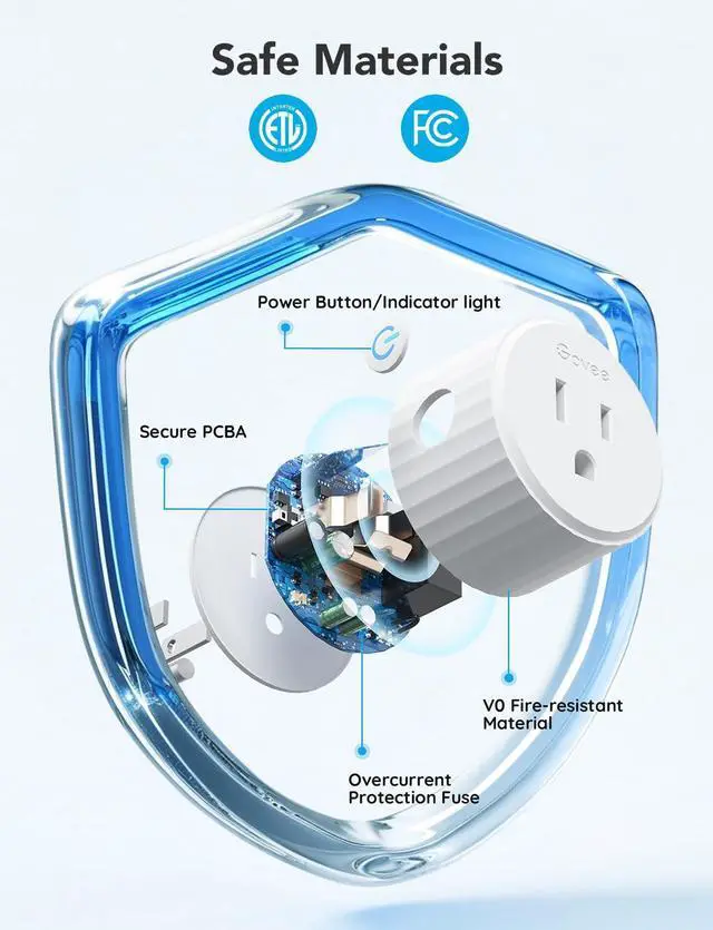 Alt view image 4 of 7 - Govee Smart Plug, WiFi Plugs Work with Alexa & Google Assistant, Smart Outlet with Timer & Group Controller, WiFi Outlet for Home, No Hub Required, ETL & FCC Certified, 2.4G WiFi Only, 4 Pack