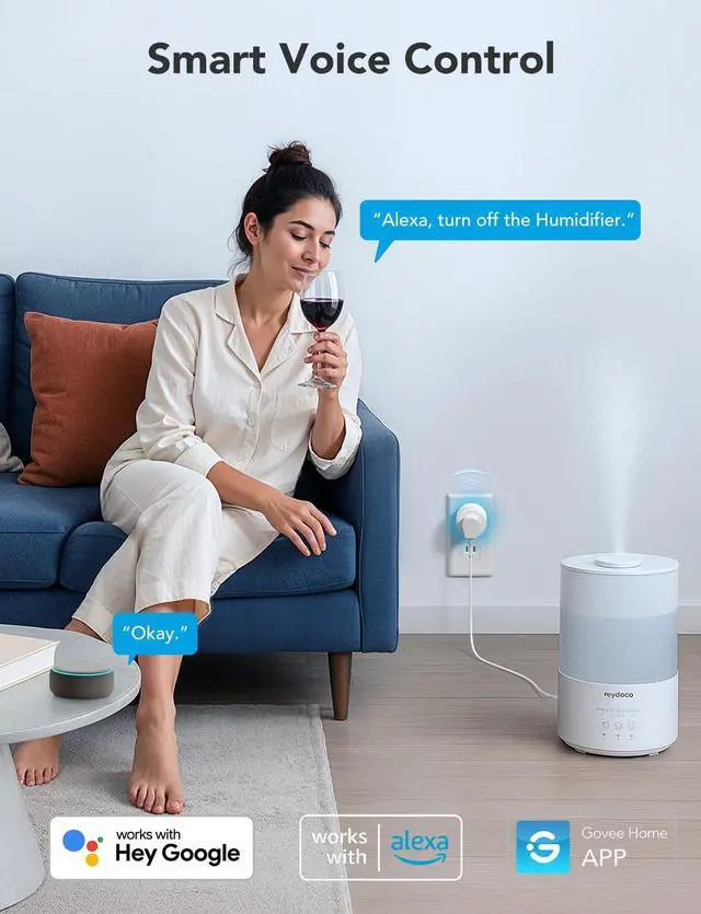 Alt view image 2 of 7 - Govee Smart Plug, WiFi Plugs Work with Alexa & Google Assistant, Smart Outlet with Timer & Group Controller, WiFi Outlet for Home, No Hub Required, ETL & FCC Certified, 2.4G WiFi Only, 4 Pack