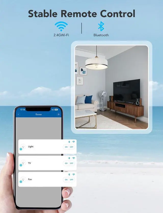 Alt view image 6 of 7 - Govee Smart Plug, WiFi Plugs Work with Alexa & Google Assistant, Smart Outlet with Timer & Group Controller, WiFi Outlet for Home, No Hub Required, ETL & FCC Certified, 2.4G WiFi Only, 4 Pack