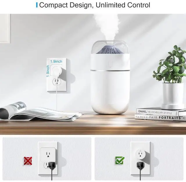 Alt view image 3 of 7 - EIGHTREE Smart Plug 2025 Upgrade to 15A, Bluetooth & Wi-Fi Outlet Plug Dual Connection, Voice Control, Remote Control Outlet Timer Indoor, Smart Plugs That Work with Alexa & Google, 2.4GHz Wi-Fi Only