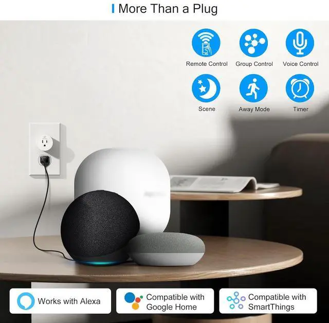 Alt view image 6 of 7 - EIGHTREE Smart Plug 2025 Upgrade to 15A, Bluetooth & Wi-Fi Outlet Plug Dual Connection, Voice Control, Remote Control Outlet Timer Indoor, Smart Plugs That Work with Alexa & Google, 2.4GHz Wi-Fi Only