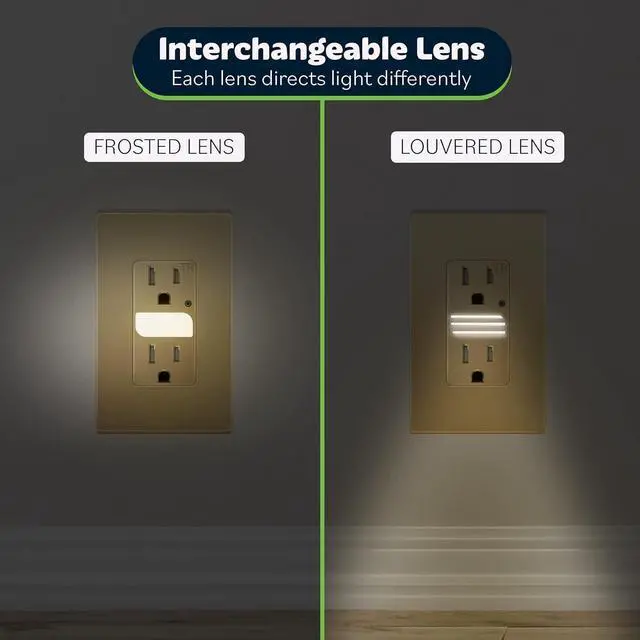 Alt view image 5 of 7 - TOPGREENER LED Guide Light Receptacle with Automatic Daylight Sensor, Night Light Decorator Wall Outlet, 125VAC/15A Tamper-Resistant Receptacle, TGL215TR-GD, Gold