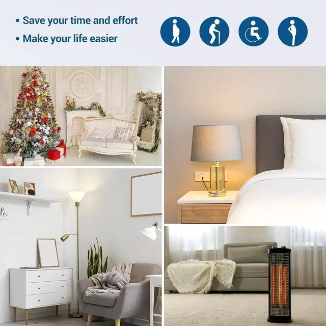 Alt view image 4 of 7 - DEWENWILS Wireless Remote Wall Switch and Outlet, No Wiring Remote Control Outlet Light Switch, Expandable, 15A/1875W, 100ft RF Range, Compact Side Plug, ETL Listed (1 Outlet and 2 Remotes)