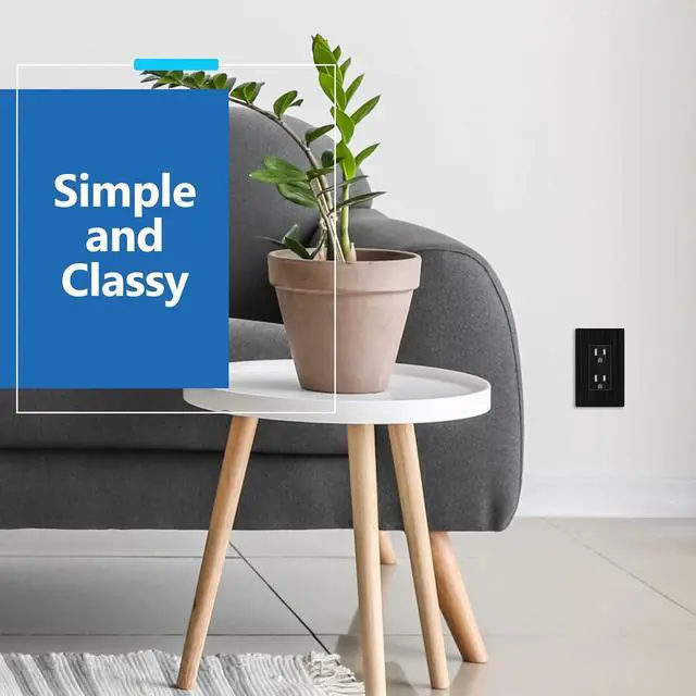 Alt view image 6 of 7 - LIDER Brushed Finish Decorator Receptacle, Child Safe Tamper-Resistant Wall Outlet, Residential Grade, Self-Grounding, 15A 125V, UL Listed, Brushed Black, 5 Pack