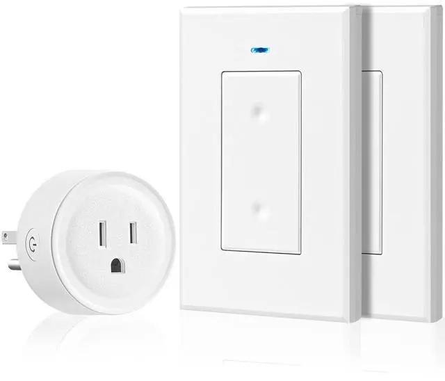 Main image of Remote Control Outlet Wireless Light Switch, WILAWELS Wireless Remote Wall Switch and Outlet, Remote Light Switch Kit for Lamps, Lights, Expandable, 100ft RF Range, FCC Listed (2 Remotes + 1 Outlet)