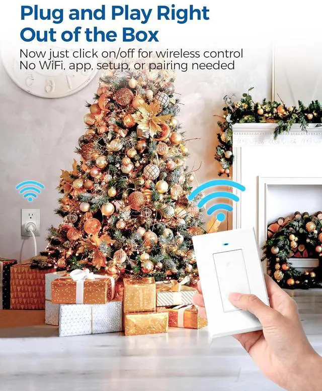 Alt view image 4 of 7 - Remote Control Outlet Wireless Light Switch, WILAWELS Wireless Remote Wall Switch and Outlet, Remote Light Switch Kit for Lamps, Lights, Expandable, 100ft RF Range, FCC Listed (2 Remotes + 1 Outlet)