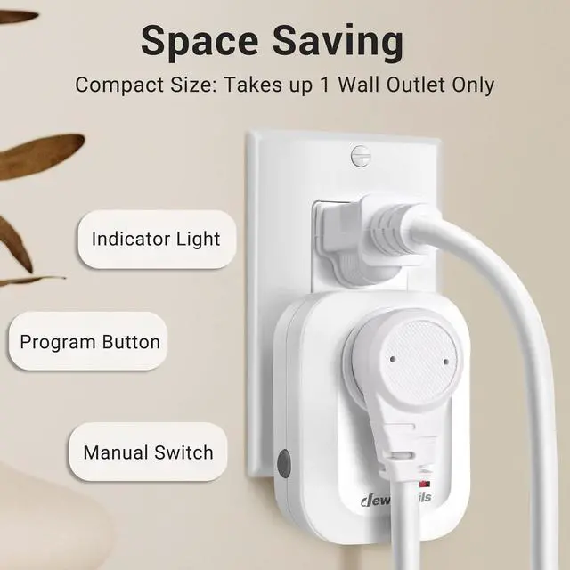 Alt view image 3 of 6 - DEWENWILS Wireless Remote Wall Switch and Outlet, No Wiring, On Off Power Plug, Expandable Remote Control Outlet Light Switch, 100Ft RF Range, FCC Listed