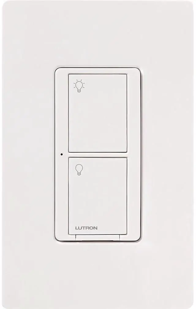Alt view image 2 of 7 - Lutron Caseta Original Smart Switch (Lutron Smart Hub Required), for LED Lights and Fans, 6 Amp, Single-Pole/3-Way, Neutral Required, PD-6ANS-WH, White
