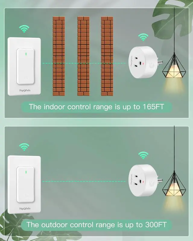 Alt view image 5 of 7 - Remote Control Outlet, Buckle Design Removable Wireless Wall Mounted Light Switch, 300 ft 15A 1500W, No Wiring Electrical Remote Outlet for Appliance