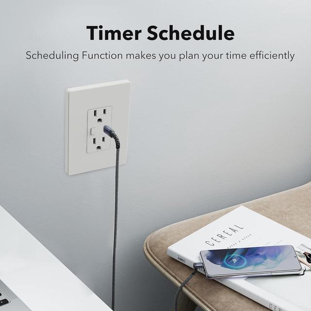 Alt view image 6 of 7 - BN-LINK Smart Electrical Outlet with 2 Controlled Plugs and Type-C Charging, in-Wall Smart Wi-Fi Outlet with Voice and APP Remote Control, Compatible with Alexa and Google Assistant, 2.4GHz Wi-Fi Only