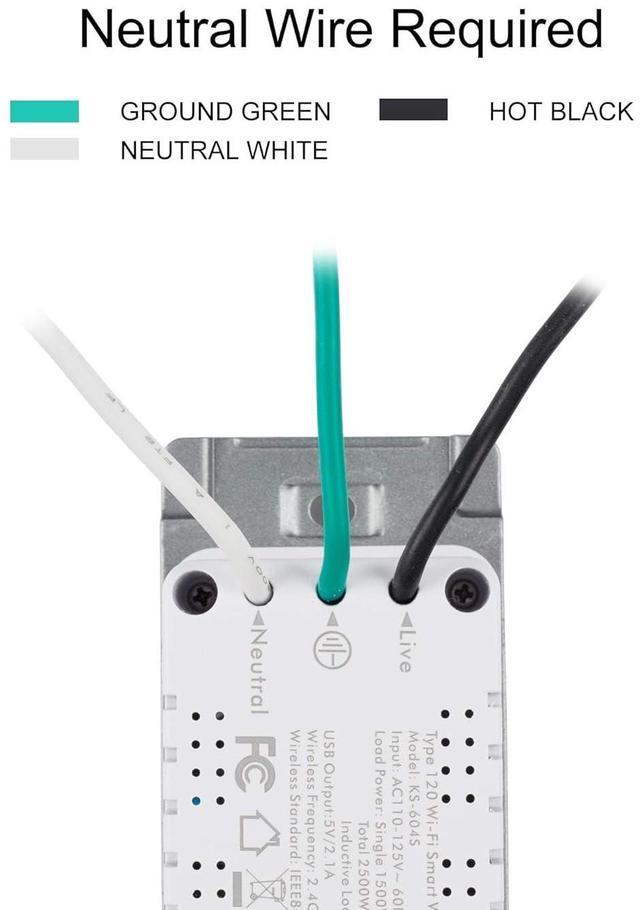 Alt view image 7 of 7 - BN-LINK Smart Electrical Outlet with 2 Controlled Plugs and Type-C Charging, in-Wall Smart Wi-Fi Outlet with Voice and APP Remote Control, Compatible with Alexa and Google Assistant, 2.4GHz Wi-Fi Only