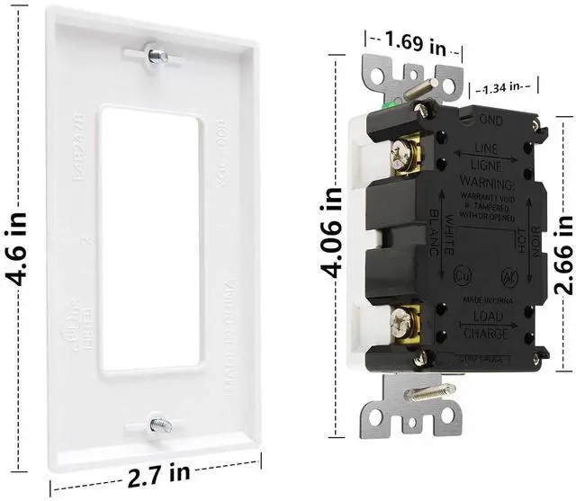Alt view image 5 of 7 - ANKO GFCI Outlet 20 Amp 4 Pack, UL Listed, Self-Test with LED Indicator, Tamper-Resistant, Weather Resistant Receptacle Indoor or Outdoor Use with Decor Wall Plates and Screws