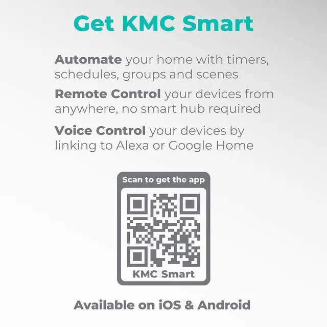 Alt view image 7 of 7 - KMC Smart Tap Mini 2-Pack, 4-Outlet Wall Mounted Plug Adapter, 3 Independently Controlled Wi-Fi Outlets, Compatible with Alexa & Google Assistant, No Hub Required
