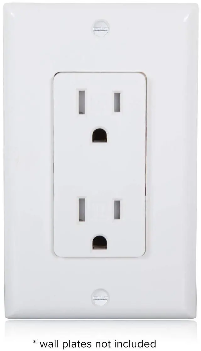 Alt view image 4 of 5 - Maxxima Tamper Resistant Duplex Receptacle - Standard Decorative Electrical Wall Outlet 15A White, 3 Prong Outlet, Easy Install, Ideal for Contractors or Residential Use, UL Listed - 10 Pack