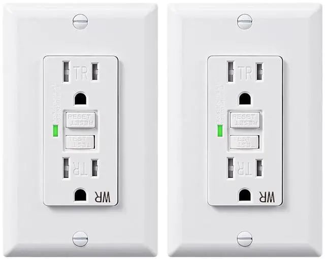 Main image of DEWENWILS 2 Pack 15 Amp GFCI Outlet, Self-Test GFI Receptacles with LED Indicator, Tamper Resistant & Weather Resistant, Wallplate and Screws Included, UL Listed, White