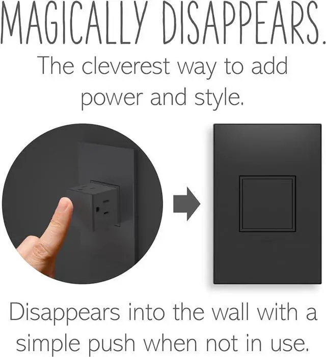 Alt view image 2 of 5 - Legrand adorne 20Amp 1-Gang Pop-Out Outlet in Graphite with Matching Wall Plate, ARPTR201GG2WP