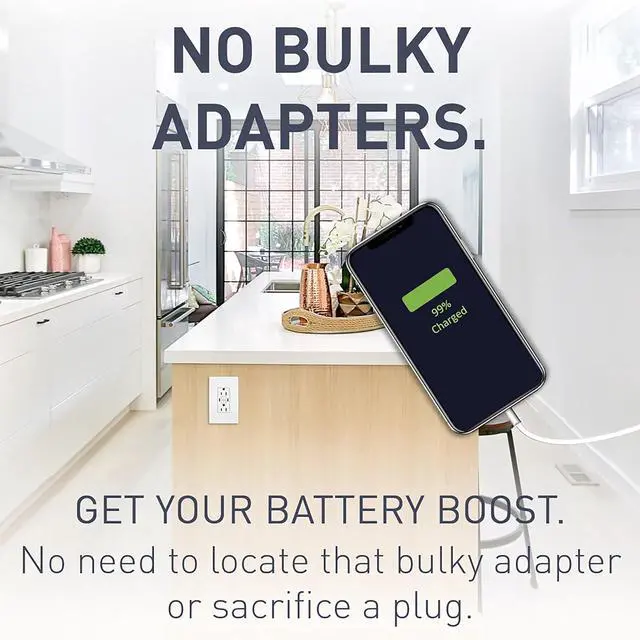 Alt view image 4 of 7 - Legrand Radiant 1597TRUSBCCW 15 Amp GFCI Self Test Tamper Resistant Decorator Duplex Outlet with USB Type C, White (1 Count)