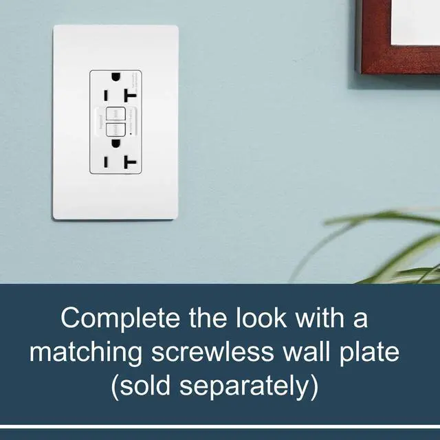 Alt view image 4 of 7 - Legrand radiant 2097TRWCCD12 20 Amp GFCI Self Test Tamper Resistant Decorator Duplex Outlet, White (1 Count)