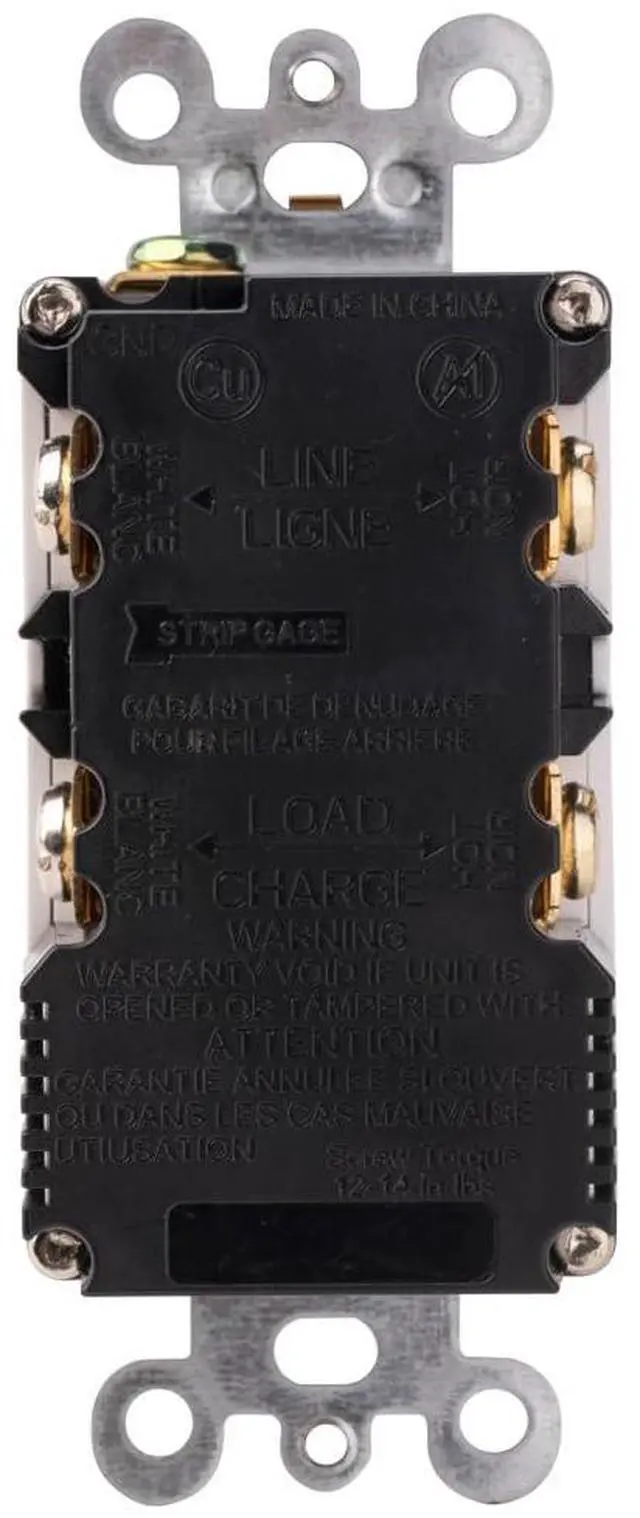 Alt view image 4 of 5 - Combination 20A Self-Test GFCI Outlet and Type A & Type-C USB in-Wall Charger Outlet with 5V/4.8A, High Speed Charging for Smartphones and Tablets, ETL Listed, Wallplate Included, 1 Pack, White