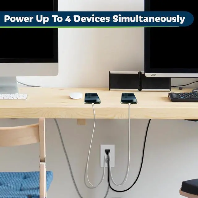 Alt view image 5 of 7 - TOPGREENER 2-Port USB C Wall Outlet, 20 Amp Tamper-Resistant Receptacle, Charging Power Outlet with USB Ports, UL Listed, TU22036A2C-2PCS, White, 2 Pack