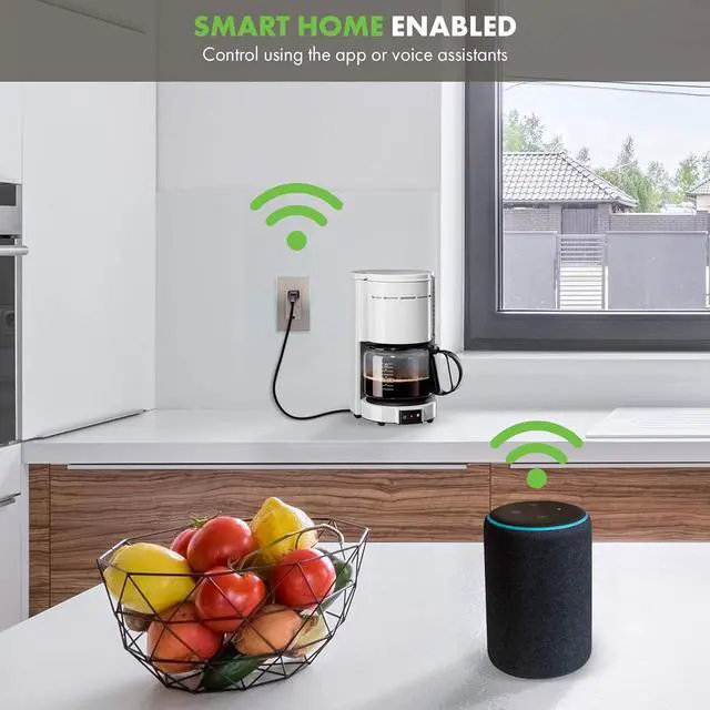 Alt view image 4 of 6 - TOPGREENER Smart Wi-Fi Outlet with Energy Monitoring, Tamper-Resistant, Control Lighting and Appliances from Anywhere, in-Wall, No Hub Required, Compatible with Alexa and Google Assistant, Nickel